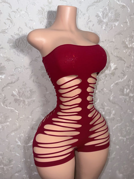 Jae Sheer Mesh Slits Romper Fits M-XXL