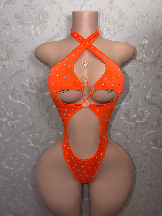 Startender Extra Rhinestone One Piece Fits S-L