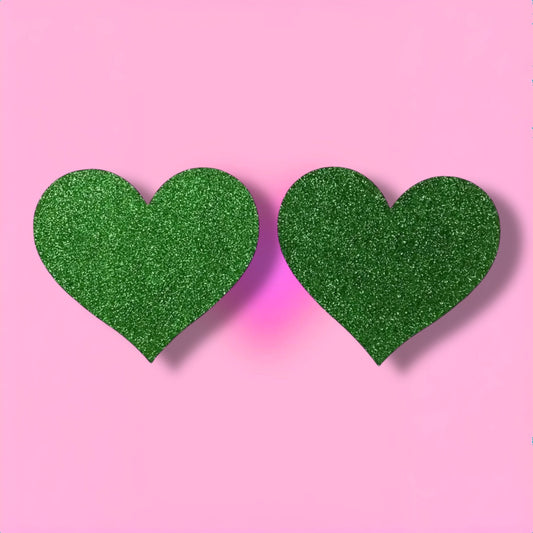 Glitter Pasties Green Heart
