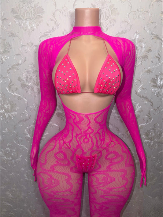 Hurricane Fishnet Jumpsuit and Martina Bikini Set XS-L