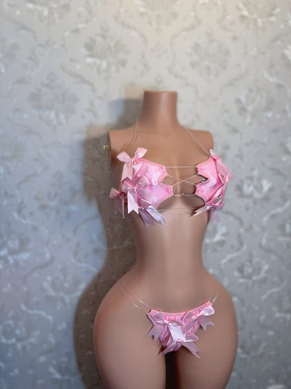 Lil Ho Peep 2 Extra Bows 2 Piece Bikini Set