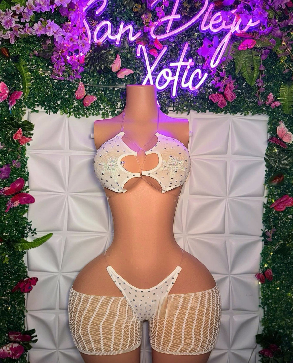 Riyah Diamond Studded Mesh Kini 3 Piece Set