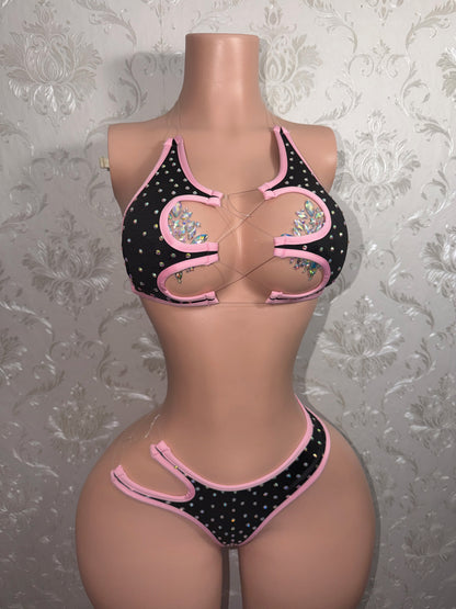 Mamacita Asymmetrical Rhinestone 2 Piece