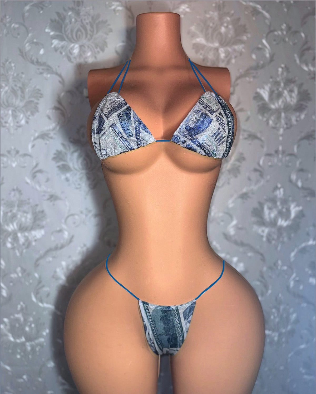 Holographic and Metallic Money Print Bikini