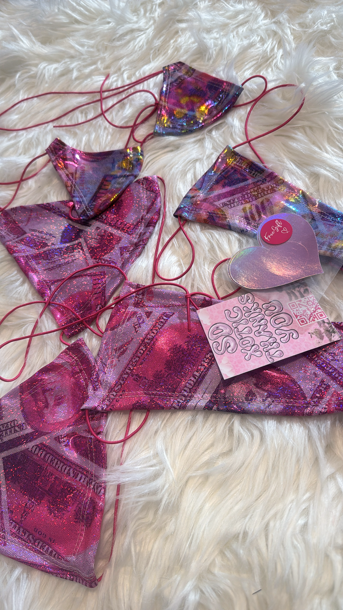 Holographic and Metallic Money Print Bikini