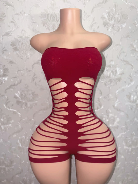 Jae Sheer Mesh Slits Romper Fits M-XXL