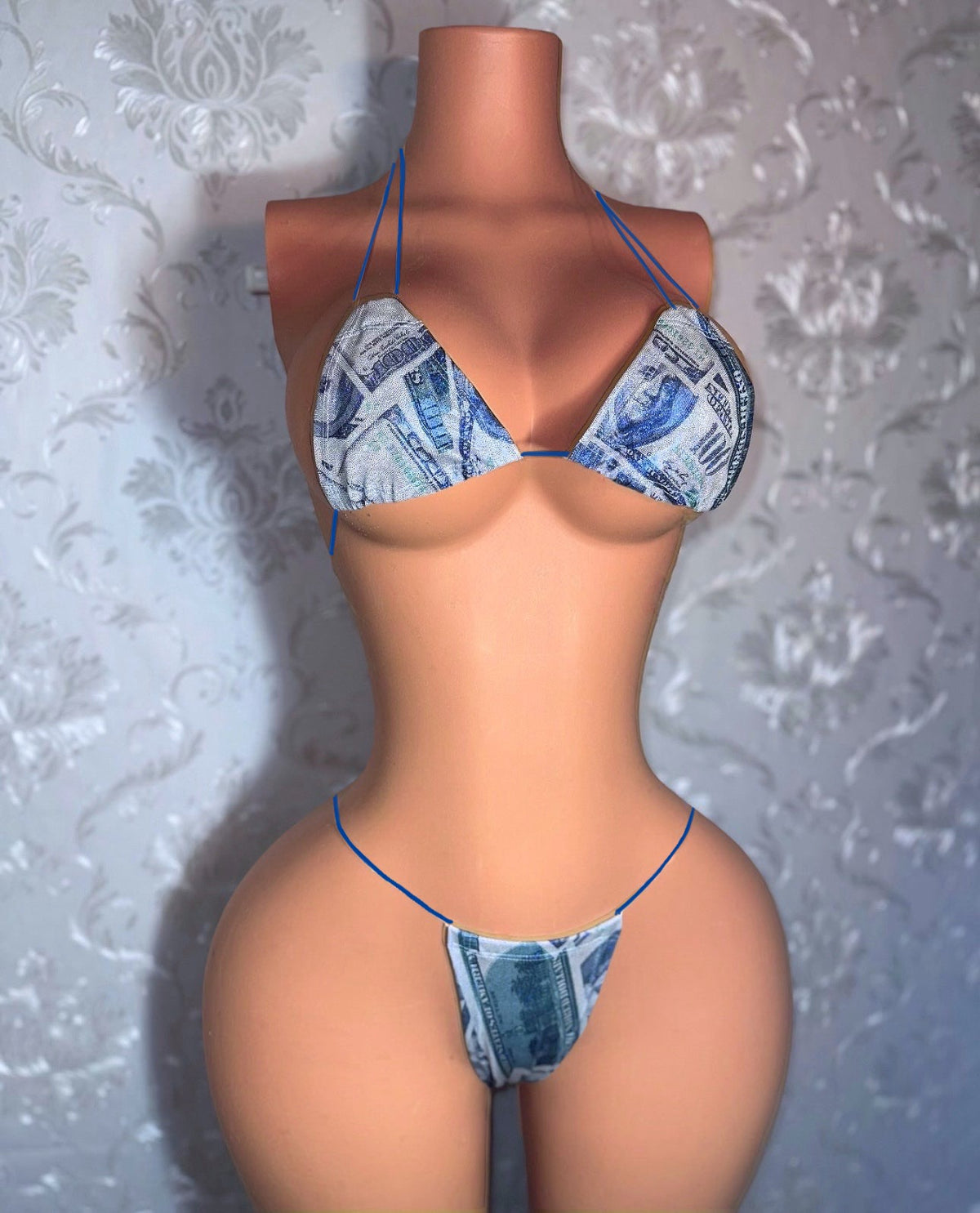 Holographic and Metallic Money Print Bikini
