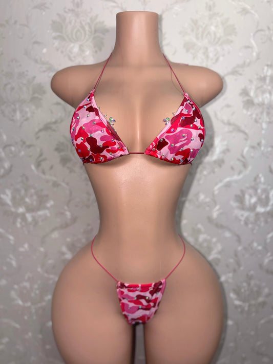 Jungle Doll Pink Camo Bikini Fits XS-XL