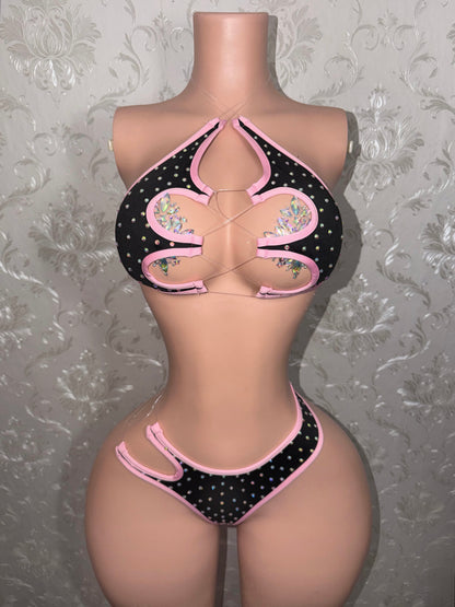 Mamacita Asymmetrical Rhinestone 2 Piece