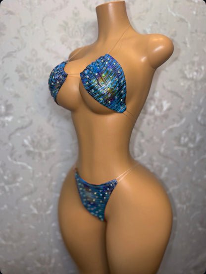 Blue Indya Traditional Tribal Triangle Bikini