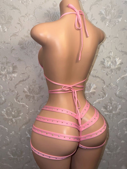 Georgia Peach Booty Cage Shorts Set Fits XS-M