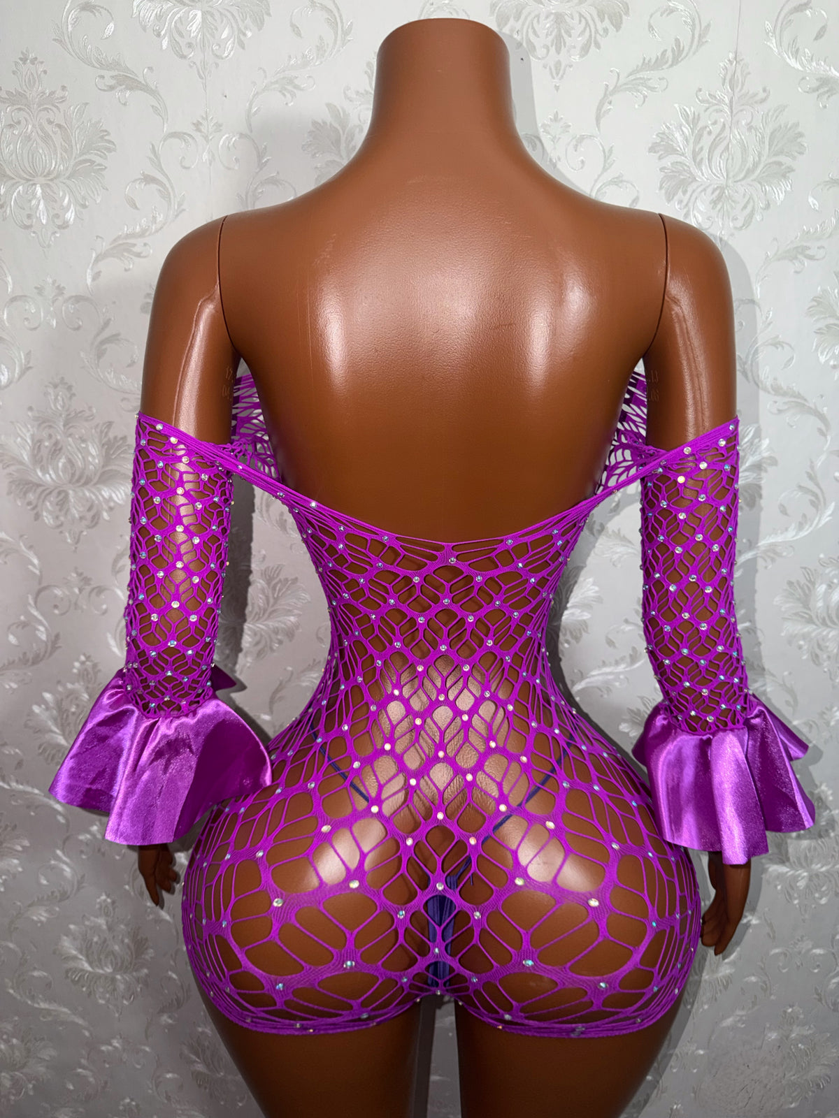 Kayla Fishnet Romper Fits Regular To Plus Size M-XXL