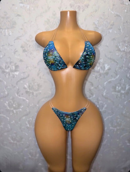 Blue Indya Traditional Tribal Triangle Bikini