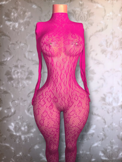 Sherice Cheetah Fishnet Bodystocking One Size Fits All