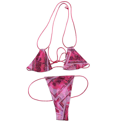 Holographic and Metallic Money Print Bikini