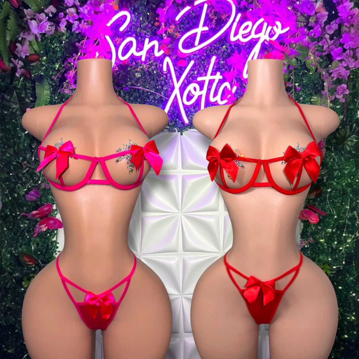 P Fairy Bows Bra and Thong 2 Piece Set