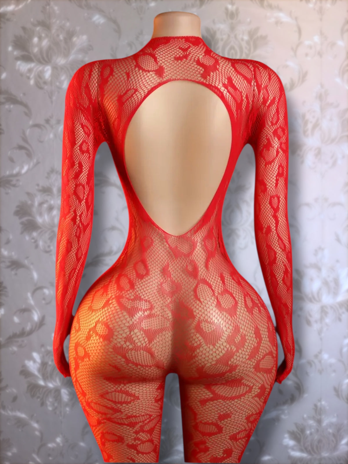 Sherice Cheetah Fishnet Bodystocking One Size Fits All
