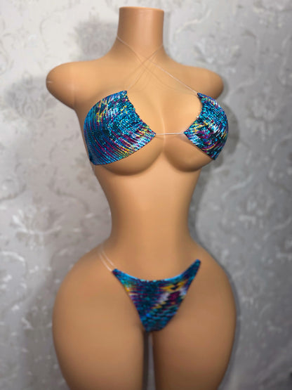 Blue Indya Traditional Tribal Triangle Bikini