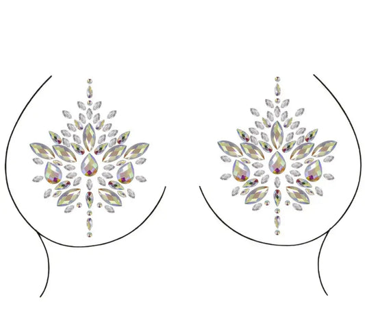Crystal Pasties Silver Traditional Rhinestone