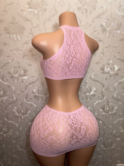 Syn 2 Piece Fishnet Skirt Set Fits XS-L
