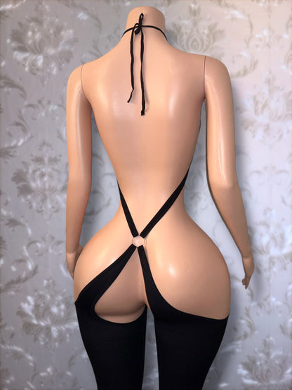 Star O-Ring Mesh Bodystocking Fits XS-M & Curvy M-XL