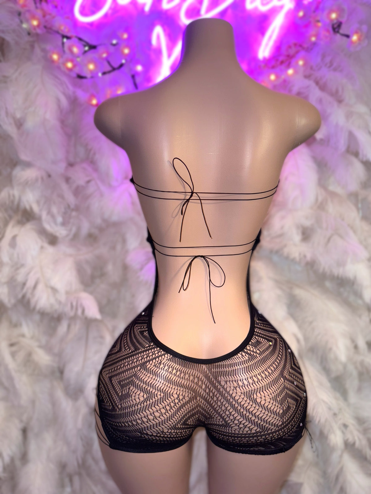 Queen Muva 2 Interchangeable Tribal Fishnet Romper Fits S-XL