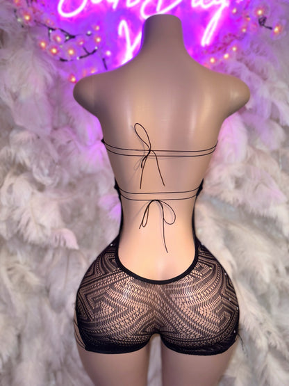 Queen Muva 2 Interchangeable Tribal Fishnet Romper Fits S-XL