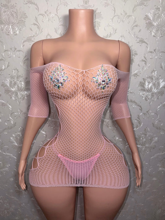 Teyana Fishnet DRESS ONLY Fits XS-L