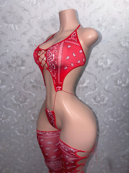 Don Diva Bandana Slingshot and Leg Covers Now With Rhinestones