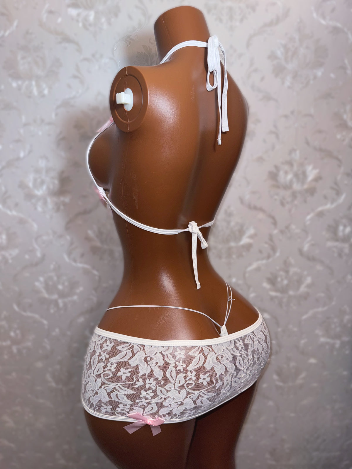 White Kawaii Barker 3 Piece Floral Lace Skirt Set Fits XS-M