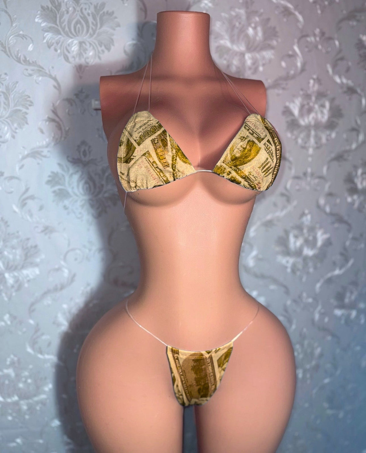 Holographic and Metallic Money Print Bikini