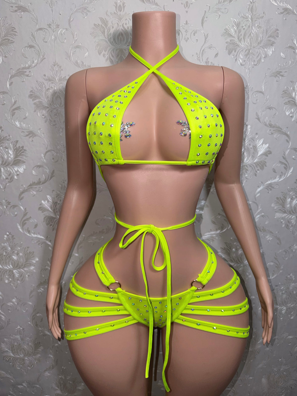 Georgia Peach Booty Cage Shorts Set Fits XS-M