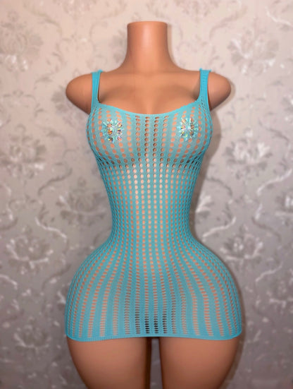 Summerella Fishnet Bodycon Tank Dress One Size Fits All