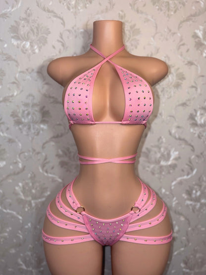 Georgia Peach Booty Cage Shorts Set Fits XS-M