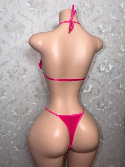 P Fairy Bows Bra and Thong 2 Piece Set