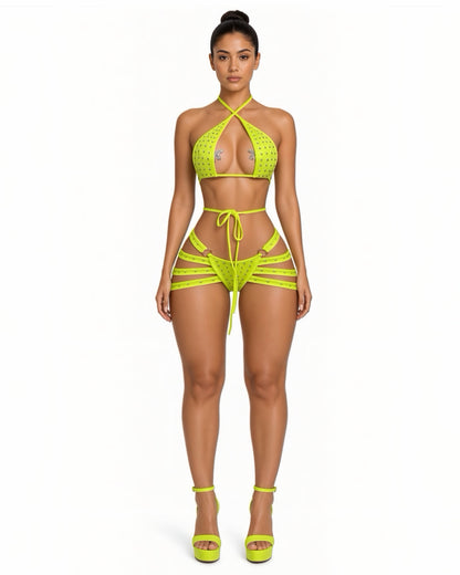 Georgia Peach Booty Cage Shorts Set Fits XS-M